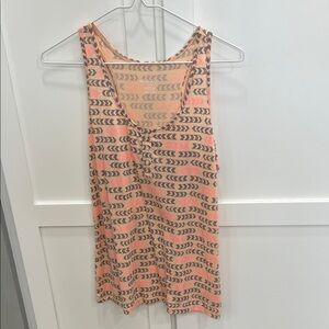 Xhilaration Coral and Black Graphic Tank Top